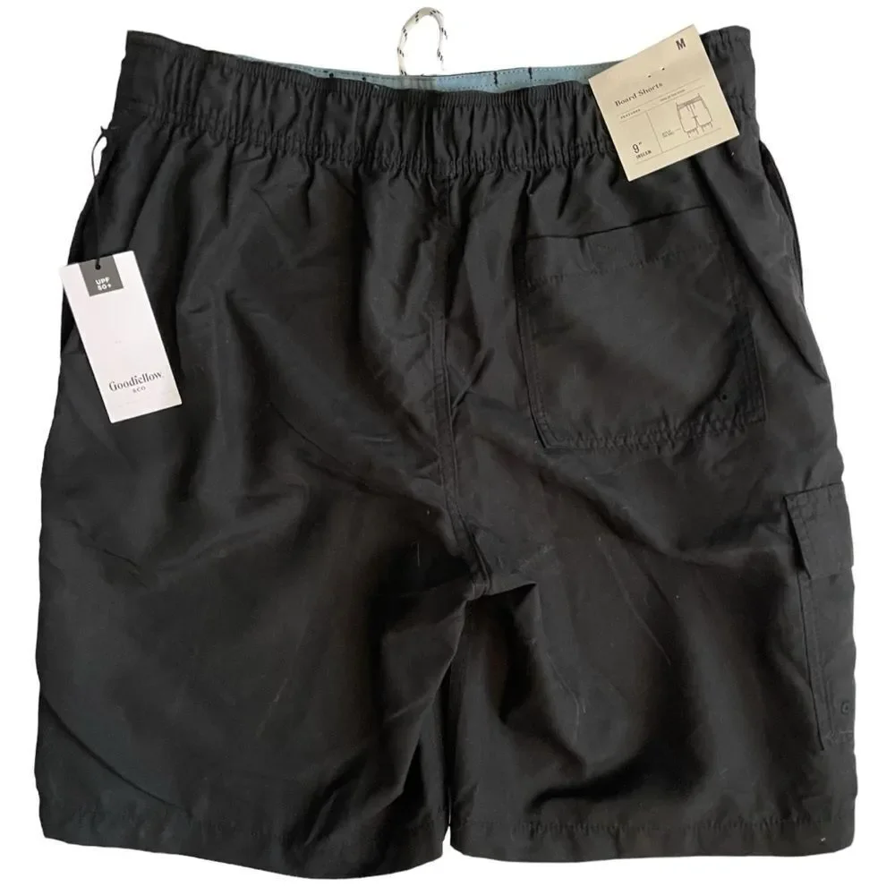 Goodfellow & Co. Board Shorts, Black, 9”, medium (32/33” waist), UPF 50+, NWT